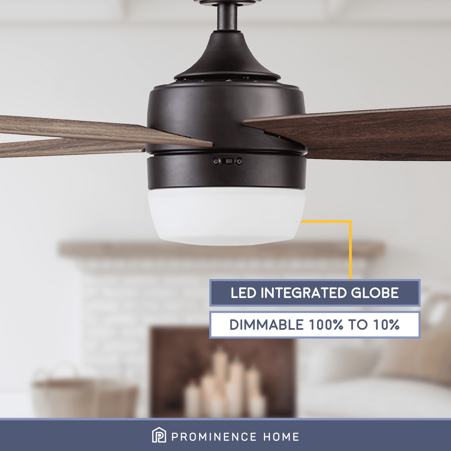Prominence Home 44" Atlas Espresso Remote Control Ceiling Fan, 4 Blades