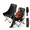 black, variant on AORAN 2-Pack Foldable Moon Chairs, portable camping chairs with reinforced steel frames, durable Oxford fabric, side pockets, ergonomic high backs, and carry bags for outdoor use.