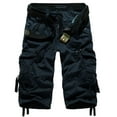 thumbnail image 2 of XFLWAM Men's Cargo Shorts 3/4 Relaxed Below Knee Capri Cargo Pants Cotton Dark Blue L, 2 of 4