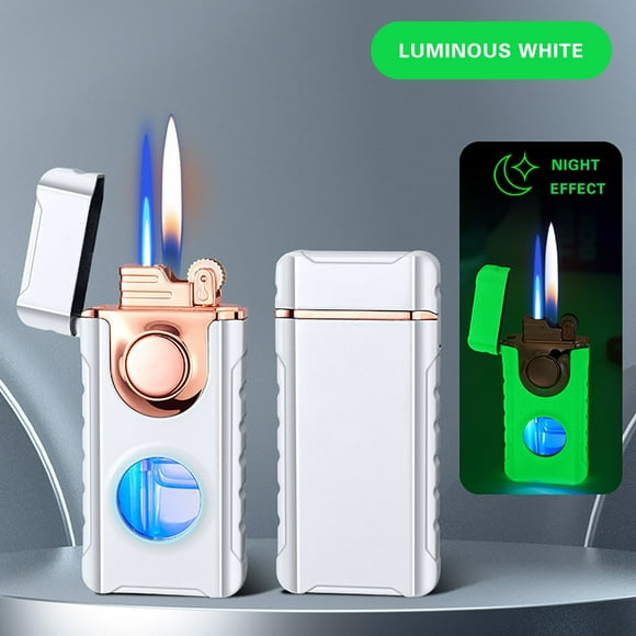 ShunRuiPi Flame Lighter with LED Blue Light Visible Tank, Innovative Windproof Gas Torch Lighter, Fire Butane Lighter with A Gift Box, Gifts for Men, Lighters, Candle Lighter, Lighters Bulk