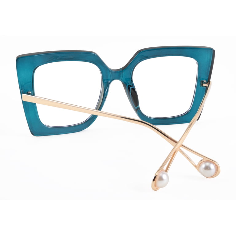 FEISEDY Oversized Square Blue Light Blocking Glasses Eye  display picture 1