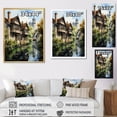 thumbnail image 4 of Designart "England Peaceful Canalengland horizon II" Cityscapes Floater Framed Wall Art Living Room, 4 of 7