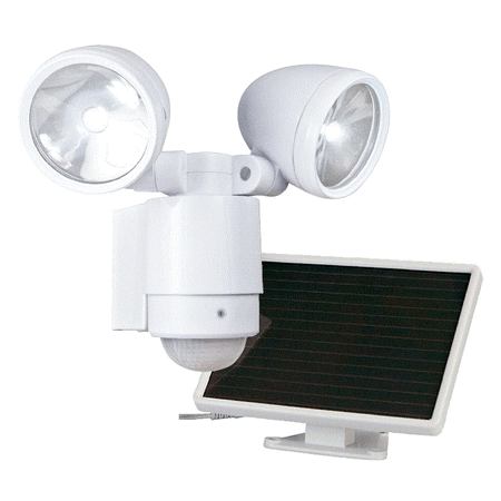 MAXSA Bright Dual Head Solar Spotlight - White