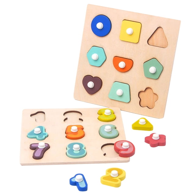 Kids Toys Toy Box 2Pcs Educational Toy Wood Box Shape Matching Game Handbrain Cooperation Environmental