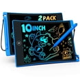 thumbnail image 1 of Tableta de escritura LCD TEKFUN de 10 pulgadas con lápiz capacitivo antipérdida, paquete de 2, azul, 1 of 6