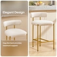 thumbnail image 3 of BRILHAMEZ Bar Stools Set of 2 with Backrest and Footrest Modern Gold Metal Frame Bar Stools for Kitchen Counter Bars and Cafes,Beige, 3 of 8