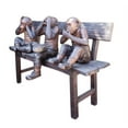 thumbnail image 6 of Nifao Three wise monkeys on a bench two tones bronze – Home Decor Sculpture, 45"L x 19"W x 30"H, 6 of 7