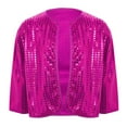 thumbnail image 4 of YunPes Girls Cropped Sequin Cardigan 3/4 Sleeve Open Front Jacket Kids Fashion Lightweight Party Evening Outerwear, 4 of 9