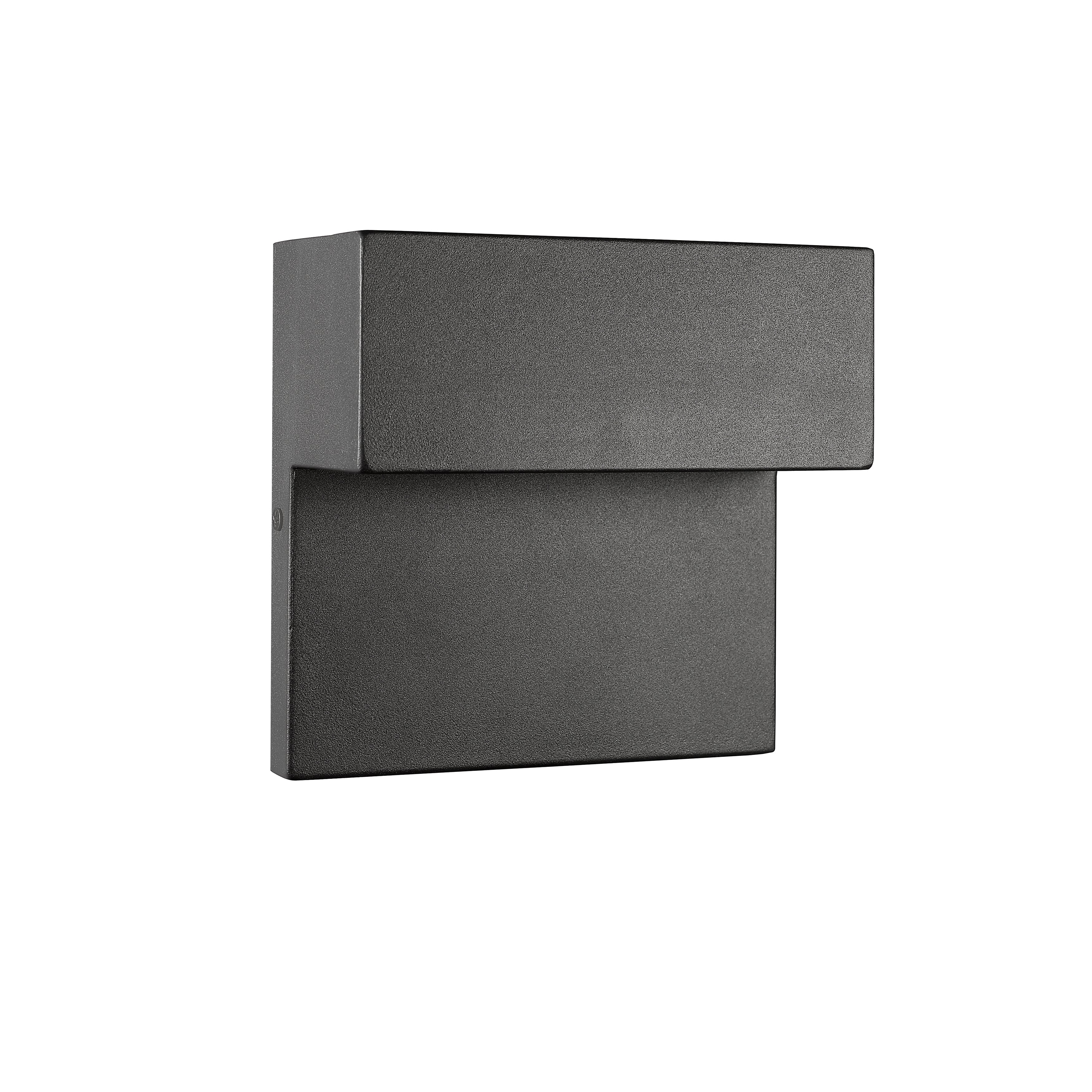 RADIANCE Goods Contemporary LED Light Textured Black Outdoor Wall Sconce 6" Tall