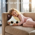 thumbnail image 3 of 18.5in Soft Cat Plush Pillow Stuffed Animal Calico and Siamese Cat Design Fluffy Backrest Cushion for Sofa Bed Decor Cozy Pet Themed Home Ornament Gift Item, 3 of 5