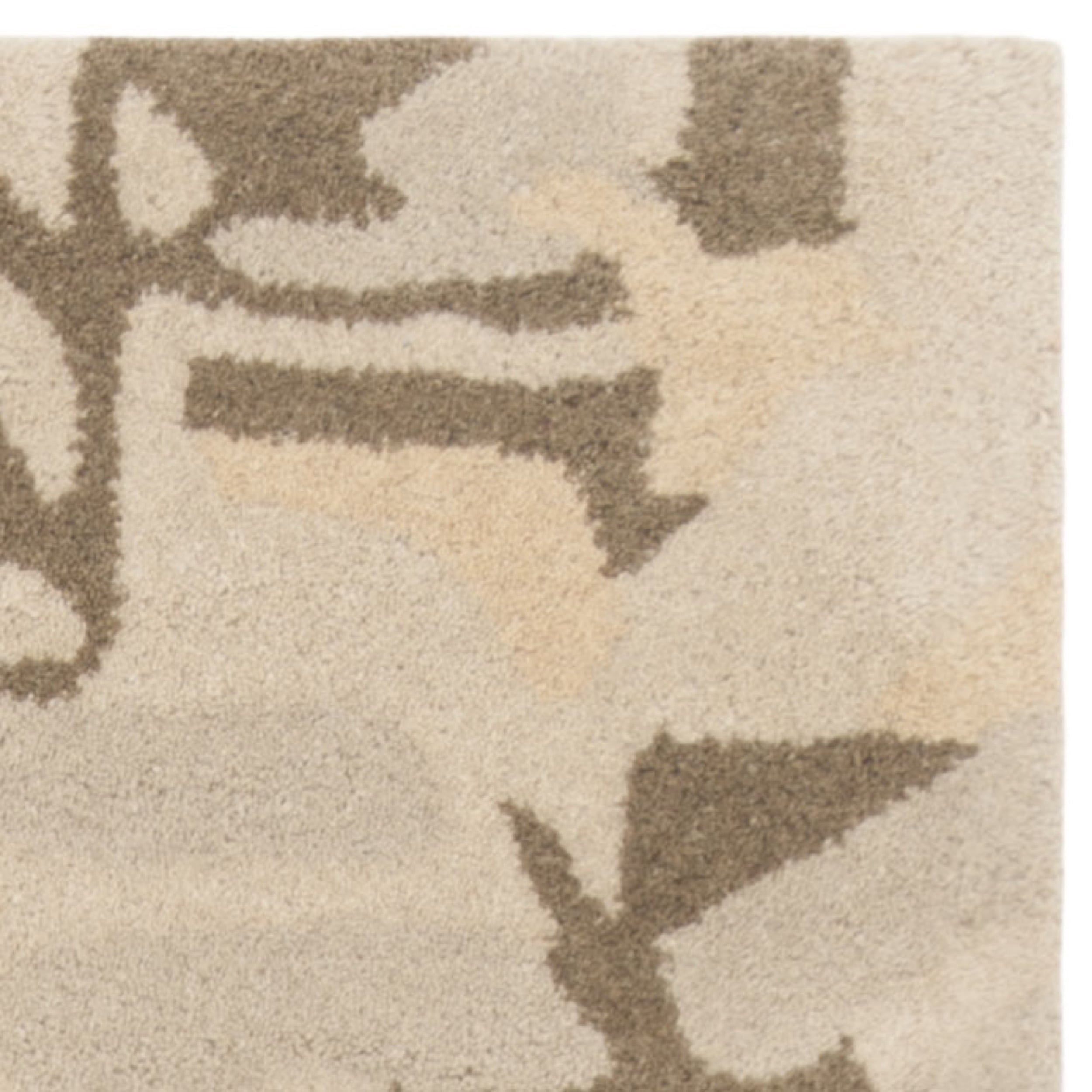 SAFAVIEH Martha Stewart Palm Leaf Abstract Wool Area Rug, Spud, 4' x 6'