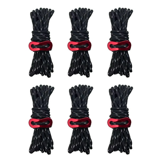 8 button Heavy Duty Camping Rope 3.5mm Outdoor Reflective Guy Lines