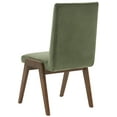 thumbnail image 5 of SAFAVIEH Couture Forrest Contemporary Velvet Solid Dining Chair, Olive Green/Walnut (Set of 2), 5 of 7