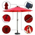 9ft Patio Umbrella Outdoor Market 32 LED Solar Umbrella with Tilt and