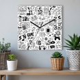 thumbnail image 6 of Video Game Wooden Wall Clock Silent Non Ticking, Black White Game Controller Monochrome Square Wall Clocks Battery Operated, Decor Clock for Home Office, Living Room, Kitchen, 12 Inch, 6 of 9