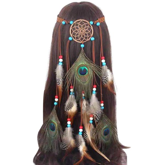 Faux Feather Bandeau de paon: Coiffe de Boho Boho Indian Boho Indian Boho
