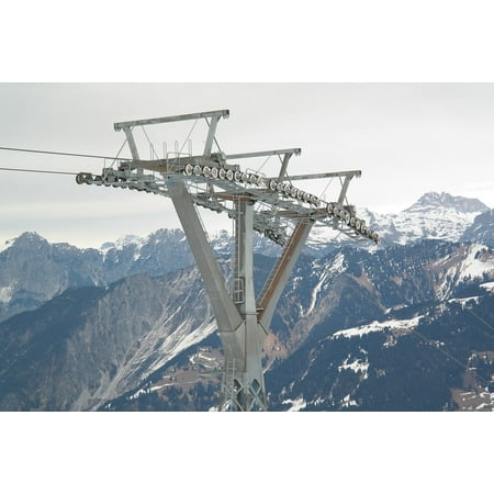 Gondola Car Outdoor Light LAMINATED POSTER Cableway Masts Ski Area Cable Car Gondola Masts Poster Print 24 x 36 ()