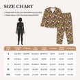 thumbnail image 4 of Honeii Tropical Fruits print Women's Pajama Sets Long Sleeve Button Down Sleepwear Nightwear Soft Pjs Lounge Sets-X-Large, 4 of 7