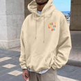 thumbnail image 3 of MHFRRA Sudadera con Capucha para Hombre con Estampados Gráficos, Ideal para Uso Diario Informal, Diseño Holgado para Otoño E Invierno, Ropa de Abrigo Cómoda y Moderna Beige, 3 of 5
