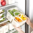 thumbnail image 1 of Fridge Organizer with Lids,4 Compartment Airtight Veggie Fruit Storage Containers for Fridge with Handle,Stackable Organizer,Fresh Produce Saver for Food and Storage for Fruit,Veggie, 1 of 7