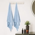 thumbnail image 4 of Unique Bargains Cotton Bath Towels 2 Pack Soft Towel Quickdry Oversized Bath Towels Blue 28" x 56", 4 of 8