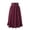 Wine, variant on Women's Elegant Solid Color Pleated Skirt High Waist Zipper A-Line Festival Party Casual Wear Flowy Comfortable Stretch