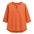 thumbnail image 5 of Blouses for Women Button Front Linen Style Loose Fit Three Season Daily Casual Short Sleeve Top Womens Tops, 5 of 6