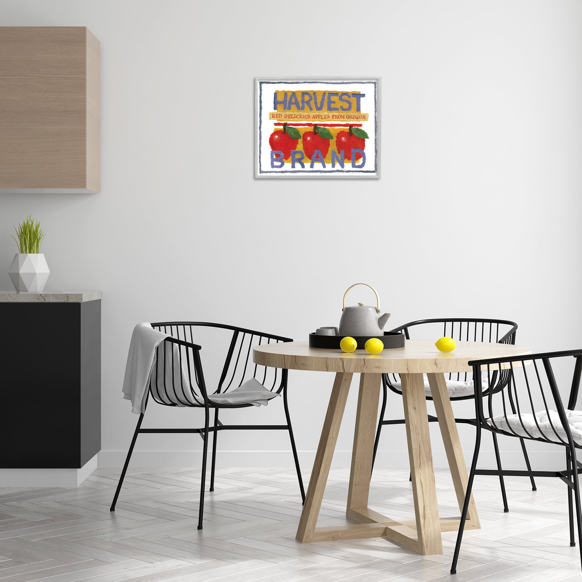 Stupell Industries Oregon Harvest Apples Food & Beverage Painting Gray Framed Art Print Wall Art, 20 x 16