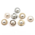 thumbnail image 2 of 5 PCS Pearl Gold Metal Women Coat Buttons for Clothing Sweater Decoration Sewing Crafts Accessories (#3, 20mm), 2 of 8