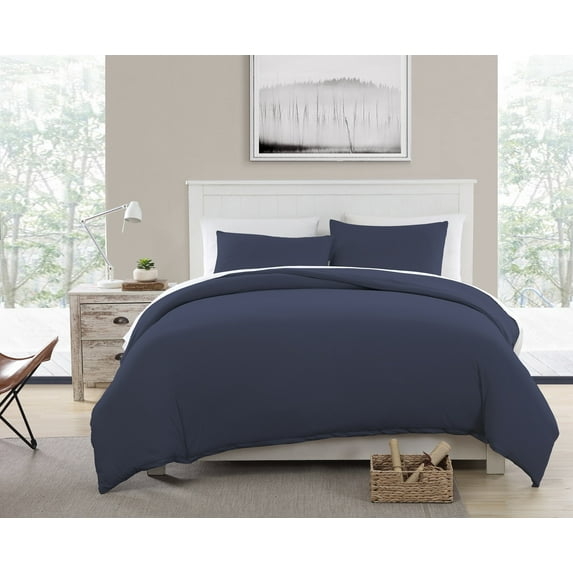MHF Home Recylced Heather Jersey Duvet Set Marlin Blue King