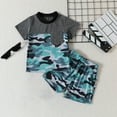 thumbnail image 2 of Odeerbi 0-3Y Toddler Boys 2 Pieces Summer Cotton Hawaiian Outfits Kids Fashion Cute Camouflage Print Short Sleeve Casual Shorts Suit with Pocket Baby Clothes Gray, 2 of 9