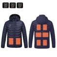 thumbnail image 2 of Unisex Heated Jacket 9 Heat Zones Fast Warm Up One Usb Smart Heating Puffer Jacket Zip Up Long Sleeve Hooded Jacket Lightweight Winter Outdoor Winter Jackets for Men, 2 of 4