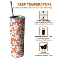 thumbnail image 6 of 20oz Orange Daisy Flower White Petals Pattern Skinny Tumblers Stainless Steel Tumbler with Lid and Straw,Vacuum Insulated Double Wall Travel Tumbler Cups with Cleaning Brush for Coffee,Tea, 6 of 6