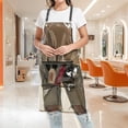 thumbnail image 1 of Delantal de peluquero ajustable con bolsillo con cremallera, delantal de trabajo de peluquería para cocinar, cortar el pelo, cafetería, pintar negro, 1 of 10