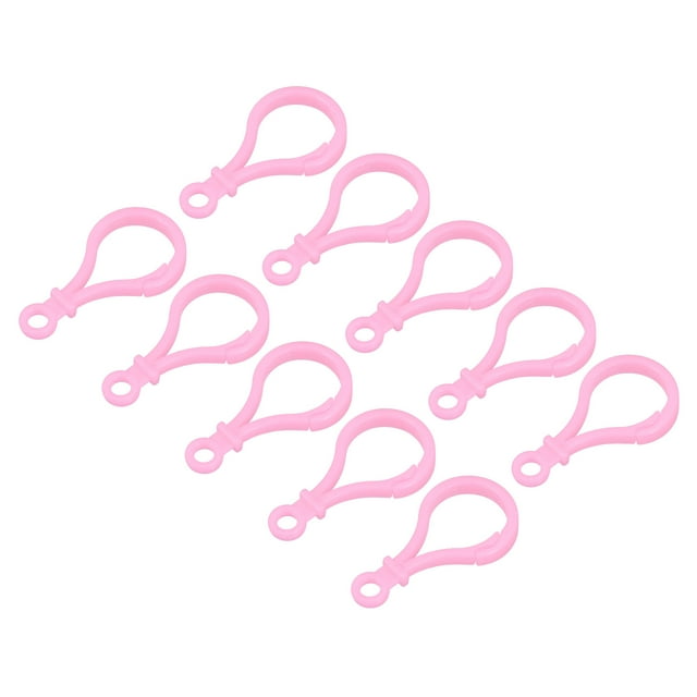 Unique Bargains Plastic Lobster Clasps, Claw Snap Hooks for Keychains DIY Pink, 24Pack