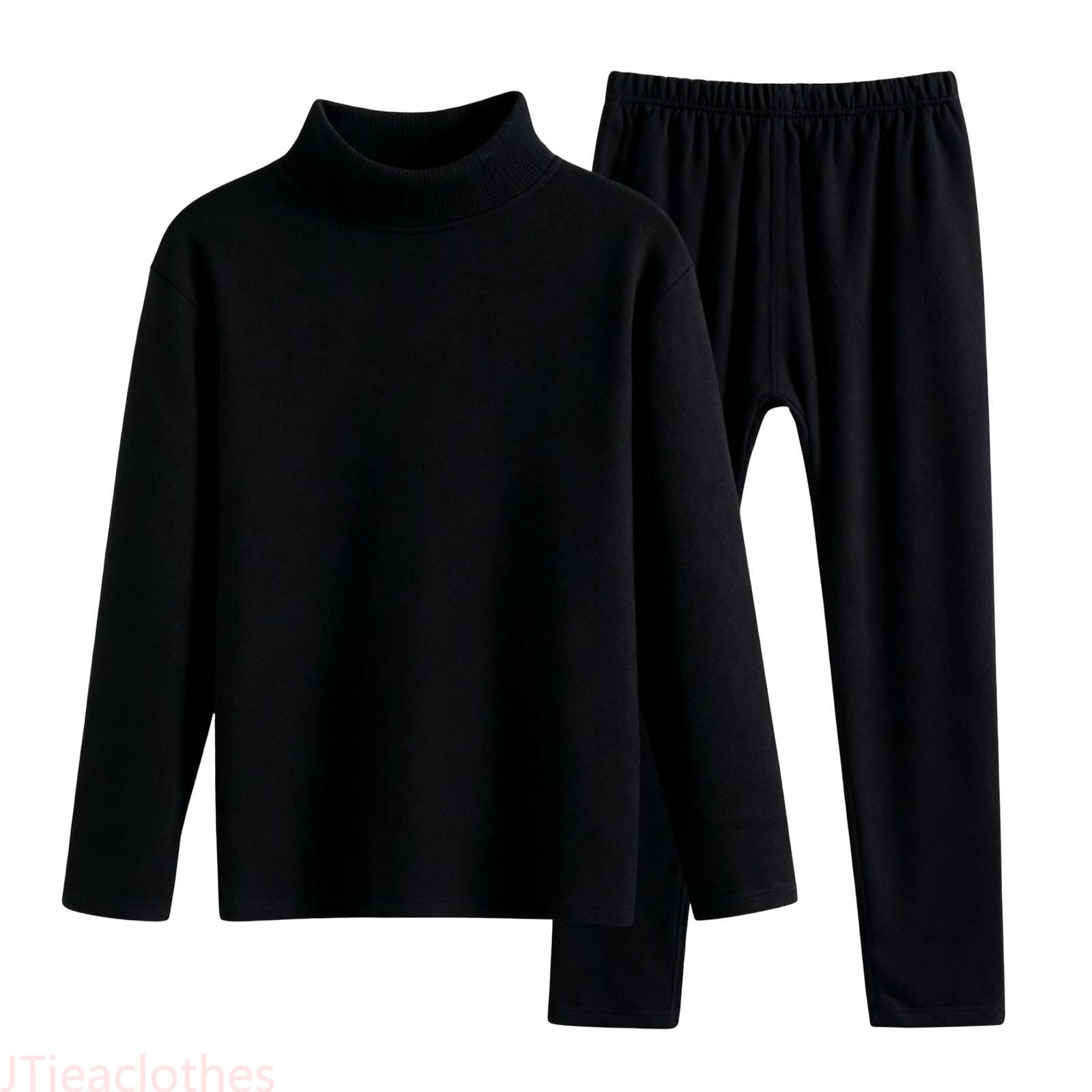 JTieaclothes Boys Thermal Underwear Midweight Base Layer Crewneck Long Sleeve Top And Pants Two Piece Outfit For Kids Soft Warm Lined Comfort Boys Outfit Sets Sizes 8-9 Years