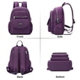 thumbnail image 3 of BadPiggies Nylon Backpack for Women & Men, Waterproof Small Daypack Purse Multi-Pockets Versatile Travel Bag - Purple, 3 of 10