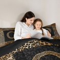 thumbnail image 4 of Catabedysis Leopard ABC Print O Full Size Comforter Sets For Girls,Personalized Monogrammed Gifts Bedding Comforter Set,Black Reversible,3 Pieces,1 Comforter and 2 Pillowcases, 4 of 7