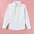 thumbnail image 5 of TOWED22 Girls Long Sleeve Uniform Shirt, Kids Stretch Button Down Dress Shirts, Stain Resistant Blouse with Peter Pan Collar(Light Gray,15-16 Y), 5 of 5