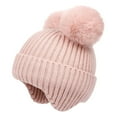 thumbnail image 6 of Infant Cute Pompom Hat Girls Boys Winter Warm Knit Beanies Toddler Baby Soft Cotton Beanie Hats Pink, 6-36 Months, 6 of 7