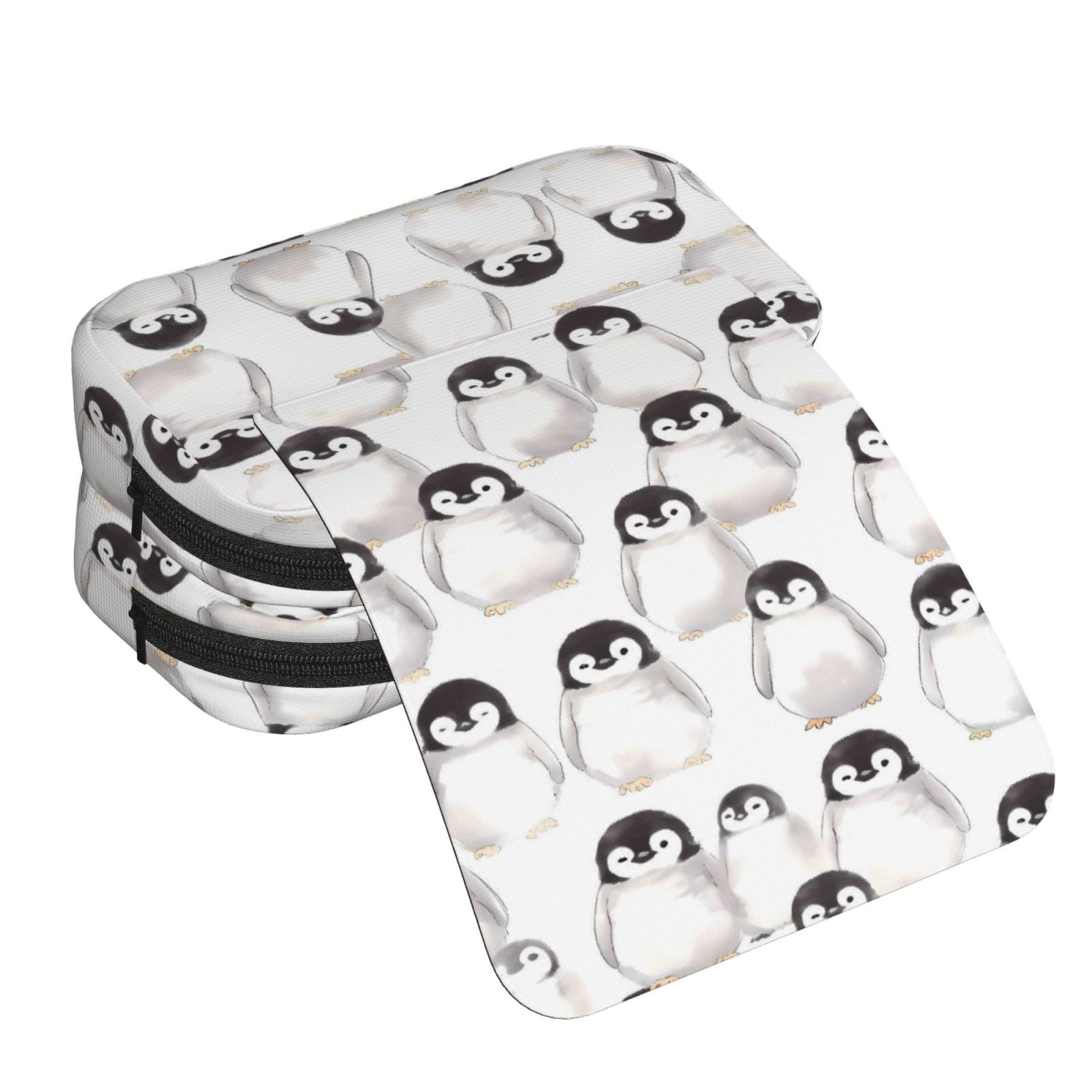 Large-Capacity Flip-Top Double-Layer Pencil Case, Multi-Functional Pocket Pen Case, Durable Stationery Organizer Little Penguin