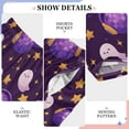 thumbnail image 6 of FORMRS Kids Pajama Pants with Pockets Size 6-8Y Boys Lounge Sleep Bottoms, Purple Cartoon Ghost Pattern, 6 of 8