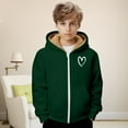thumbnail image 5 of Coerni Boys Girls Cute Heart Hoodies Zip Up Fleece Lined Sweatshirt Hooded Cozy Preppy Sweater Teen Classic Long Sleeve Clothes, 5 of 7