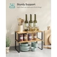 thumbnail image 4 of Cabinet Organizer Shelf, Set of 2 Kitchen Counter Shelves, Kitchen Storage, Spice Rack, Stackable, Expandable, Metal and Engineered Wood, Ink Black and Heather Greige UKCS020X02, 4 of 15