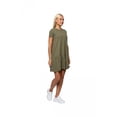 thumbnail image 2 of Women's Ruffle Hem Detailed Short Sleeve Dress, XL, Khaki, by Ambesonne, 2 of 3
