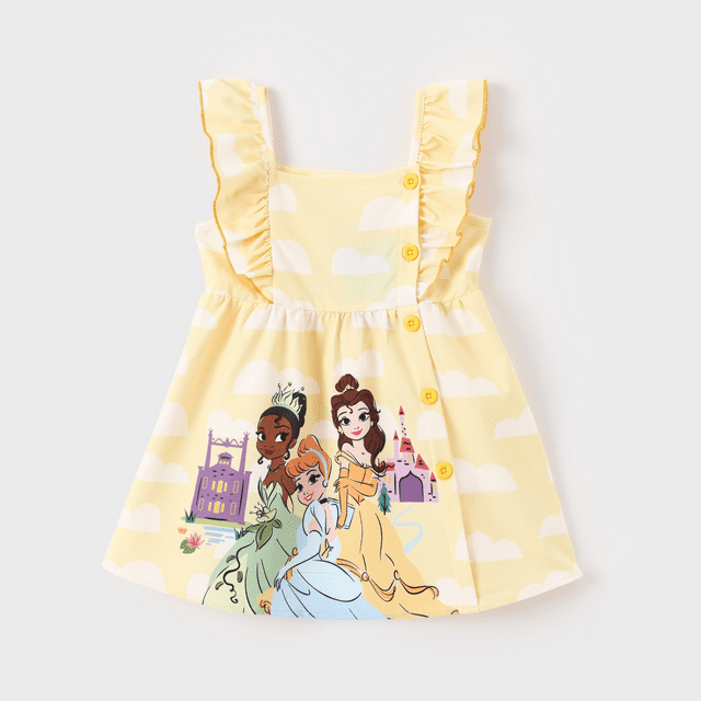 Disney Disney Princess Robe à Volants 1 Pce pour Tout-Petite Fille Tiana Cendrillon Beller Ariel Raiponce