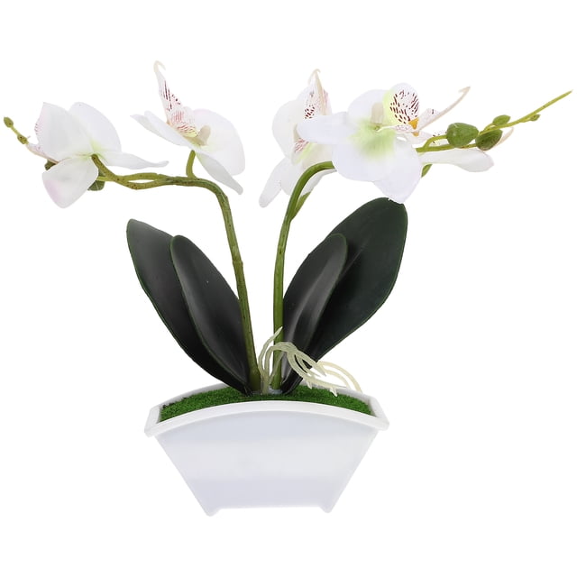 Mini Orchid Table Plant Ornament Artificial Potted Plant For Bathroom Kitchen