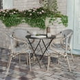 thumbnail image 3 of Flash Furniture Marseille Indoor/Outdoor French Bistro Stacking Chair w/ Arms Black/White/Lt Natural, 3 of 16