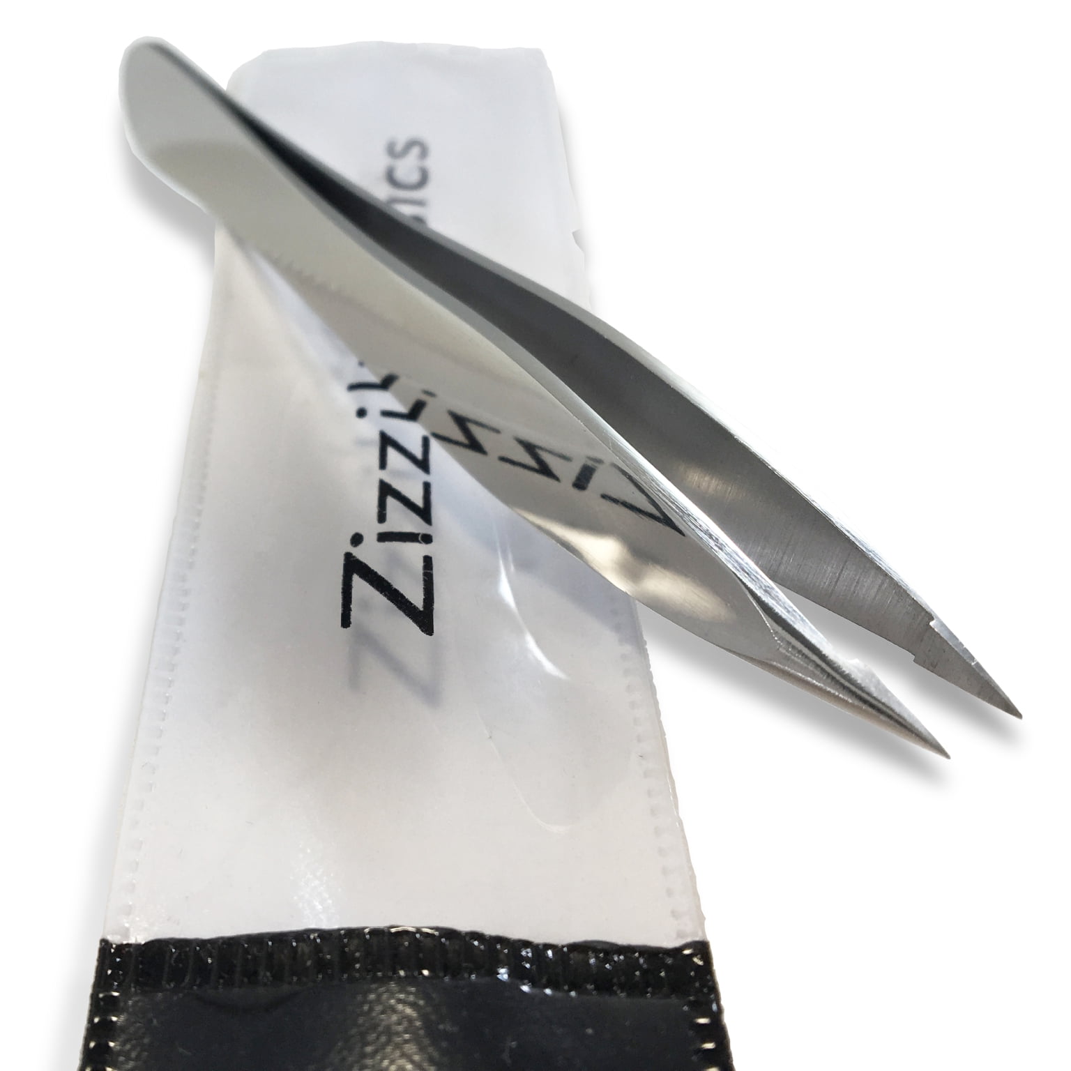 Zizzili Basics Elite Series Pointed Tweezers | Surgical Grade Stainless Steel | Sharp Precision Tips | Mirror Polish