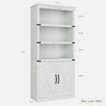 thumbnail image 2 of M optimized Farmhouse Bookshelves Bookcases with Doors, Floor-standing Bookcase with 5 Shelves for Display and Storage, 69"Tall Bookshelf for Home Office, Living Room, Bedroom, 2 of 7